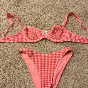 Pink Gingham Bikini Set